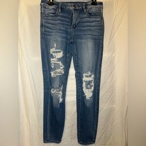 American Eagle Outfitters Ripped Blue Skinny Jeans
